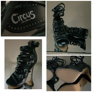 Sexy black Sam Elderman sandals